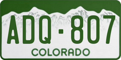 CO license plate ADQ807