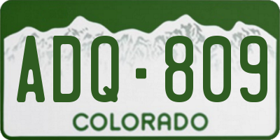 CO license plate ADQ809