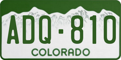 CO license plate ADQ810