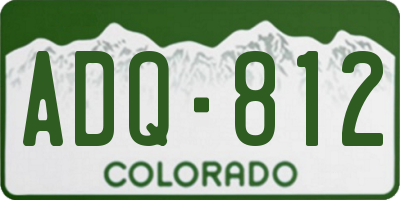 CO license plate ADQ812