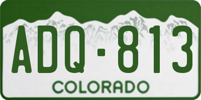 CO license plate ADQ813