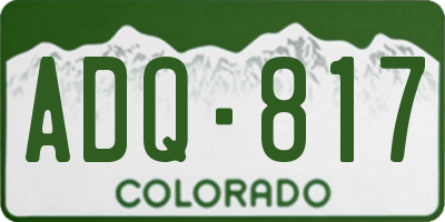 CO license plate ADQ817