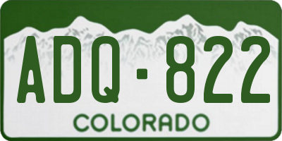 CO license plate ADQ822