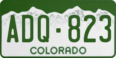 CO license plate ADQ823