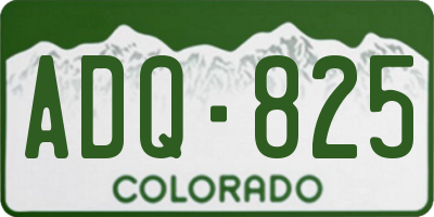 CO license plate ADQ825