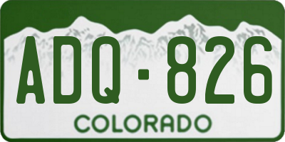 CO license plate ADQ826