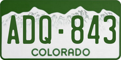 CO license plate ADQ843