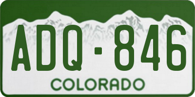 CO license plate ADQ846