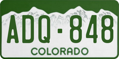 CO license plate ADQ848