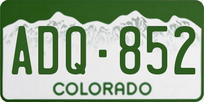 CO license plate ADQ852