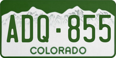 CO license plate ADQ855