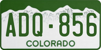 CO license plate ADQ856