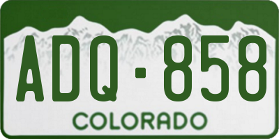 CO license plate ADQ858