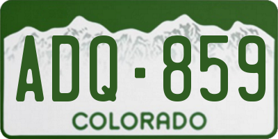 CO license plate ADQ859