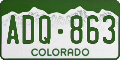 CO license plate ADQ863