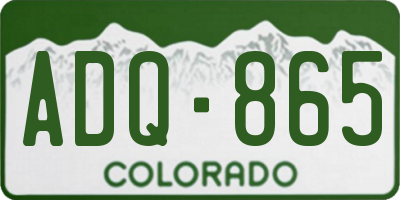 CO license plate ADQ865
