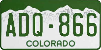 CO license plate ADQ866