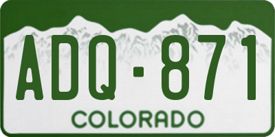 CO license plate ADQ871