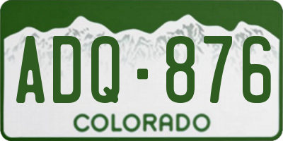 CO license plate ADQ876