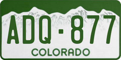 CO license plate ADQ877
