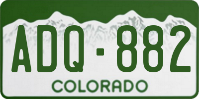 CO license plate ADQ882