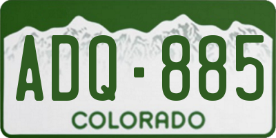 CO license plate ADQ885