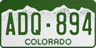 CO license plate ADQ894