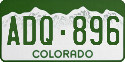 CO license plate ADQ896