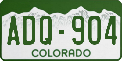 CO license plate ADQ904