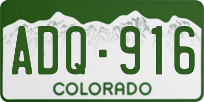CO license plate ADQ916