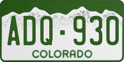 CO license plate ADQ930