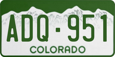 CO license plate ADQ951