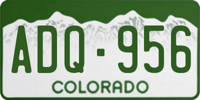 CO license plate ADQ956