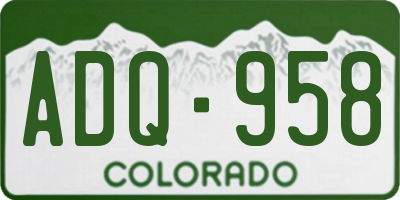 CO license plate ADQ958