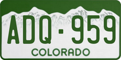 CO license plate ADQ959