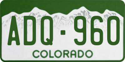 CO license plate ADQ960
