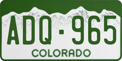 CO license plate ADQ965
