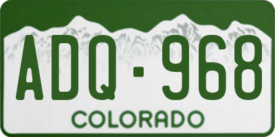 CO license plate ADQ968