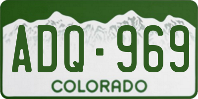 CO license plate ADQ969