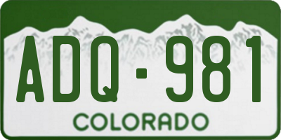 CO license plate ADQ981