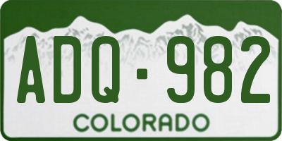 CO license plate ADQ982