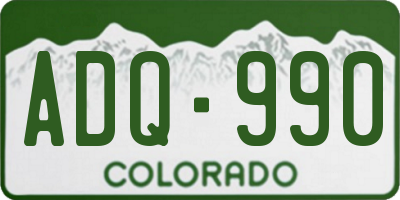 CO license plate ADQ990