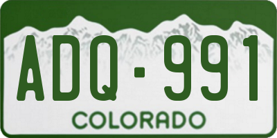 CO license plate ADQ991