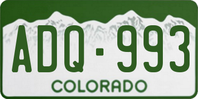 CO license plate ADQ993