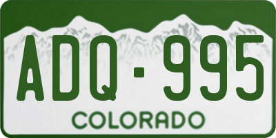 CO license plate ADQ995