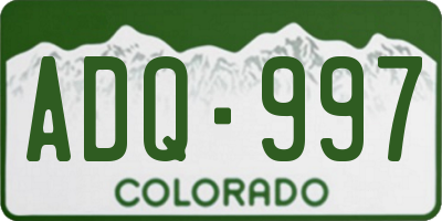CO license plate ADQ997