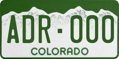 CO license plate ADR000