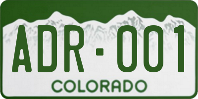 CO license plate ADR001