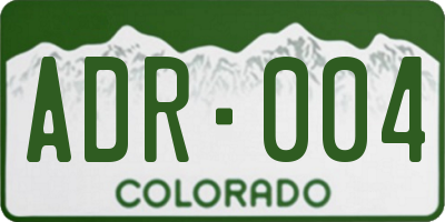 CO license plate ADR004