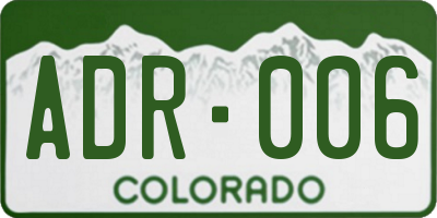 CO license plate ADR006
